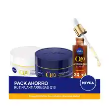 NIVEA Pack Ahorro Q10 Serum Facial Antiarrugas Doble Acción + Crema de Día FP30 + Crema de Noche