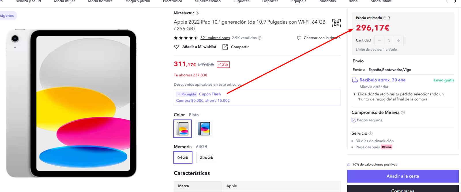 oferta-que-volara-apple-2022-ipad-10-generacion-de-109-pulga