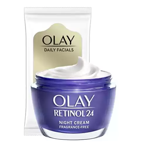 Olay Retinol 24 Crema de Noche 50ml + Daily Facials 5-en-1 Toallitas Limpiadoras 7uds