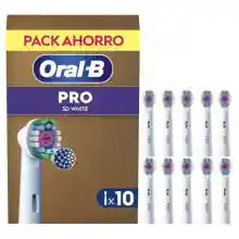 Pack 10 cabezales Oral-B 3D White recambio original blanqueamiento avanzado