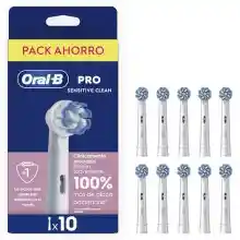 Pack 10 cabezales Oral-B Sensitive Clean para limpieza suave y encías sensibles