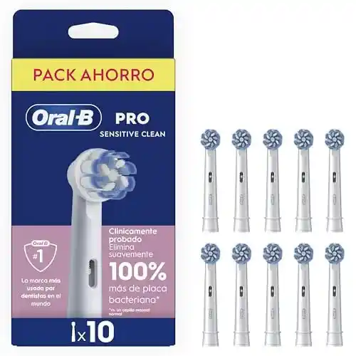 Pack 10 cabezales Oral-B Sensitive Clean para limpieza suave y encías sensibles