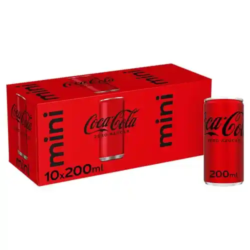 Pack 10 latas de 200 ml Coca-Cola Zero Azúcar Mini