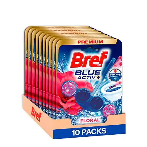 Pack 10 unidades Bref Blue Active Floral Colgador WC