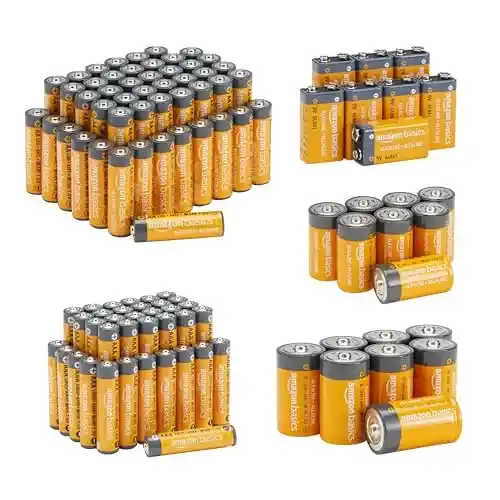 Pack 108 Pilas Alcalinas Amazon Basics (AA, AAA, C, D, 9V)
