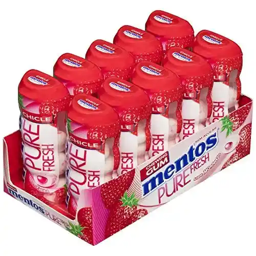 Pack 10x 30g Chicles Mentos Pocket Fresa Sin Azúcar
