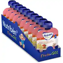 Pack 10x 90g Nutribén Fruta And Go! Plátano Fresa y Yogurt