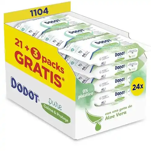 Pack 1104 Toallitas DODOT Pure Calma & Protege Aloe Vera