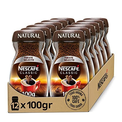 Pack 12 botes de café soluble Nescafé Classic Natural