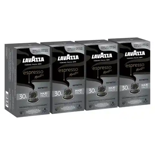 Pack 120 cápsulas Lavazza Espresso Maestro Ristretto, Compatibles con Nespresso - a 0,17€ la cápsula