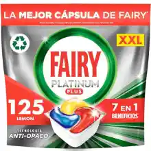 Pack 125 Capsulas Lavavajillas Fairy Platinum Plus Todo en 1 Limón
