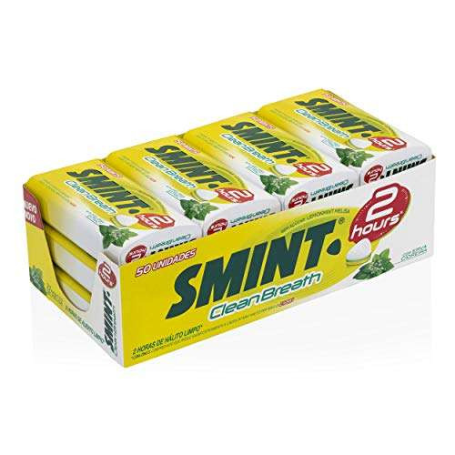 Pack 12x cajas de Smint 2H Menta Limón y Melisa, Caramelo Comprimido Sin Azúcar