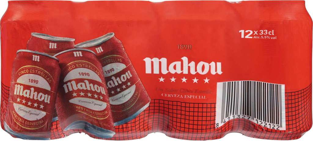 Pack 12x cervezas Mahou 5 Estrellas