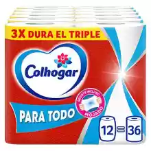 Pack 12x Colhogar Paratodo Maxirolls Papel Cocina Multiusos (equivale a 36 rollos estándar)