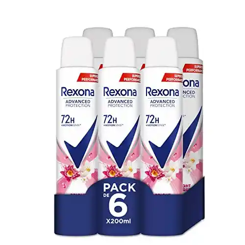 Pack 6x Desodorantes Aerosol para mujer de 200 ml Rexona Advance Protection Bright Bouquet