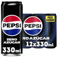 Pack 12x latas de Pepsi Zero Refresco 330ml