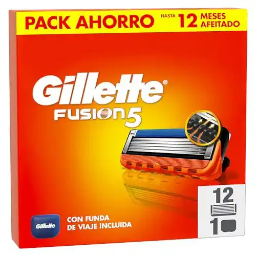 Pack 12x Recambios Cuchillas Afeitar Gillette Fusion5