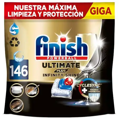 Pack 146 Pastillas Finish Ultimate Plus Infinity Shine