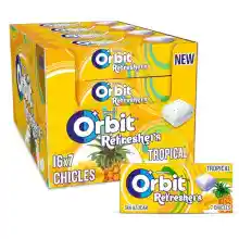 Pack 16x7 Chicles Orbit Refreshers Sin Azúcar Tropical