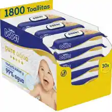 Pack 1800 unidades Toallitas Dodot Pure Aqua con 99% agua pura para bebé