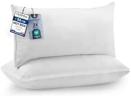 Pack 2 Almohadas Utopia Bedding 40x80 cm con funda transpirable y relleno de fibra hueca