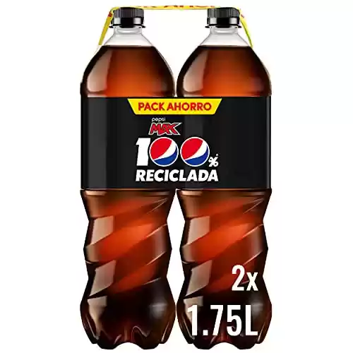 Pack 2 botellas de Pepsi MAX 1.75L - Refresco de Cola con Zero Azúcar