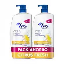 Pack 2 botes de 1000 ml H&S Champu Anticaspa Citrus Pelo Graso