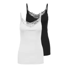 Pack 2 Camisetas Only Onlkira Lace Singlet Mujer