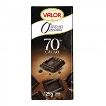 Pack 2 tabletas Valor Chocolate Negro 70%. 0% Azúcares añadidos y Sin Gluten