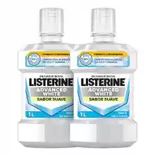 Pack 2 x 1000 ml Listerine Dental Avanzado con Blanqueador Enjuague Bucal