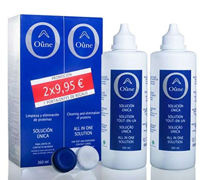 Pack 2 x 360ml soluciones para limpieza y desinfección de lentillas Oune