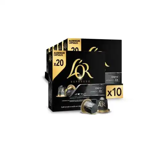 Pack 200 Cápsulas L'OR Onyx Compatibles Nespresso - el café a 0,21€