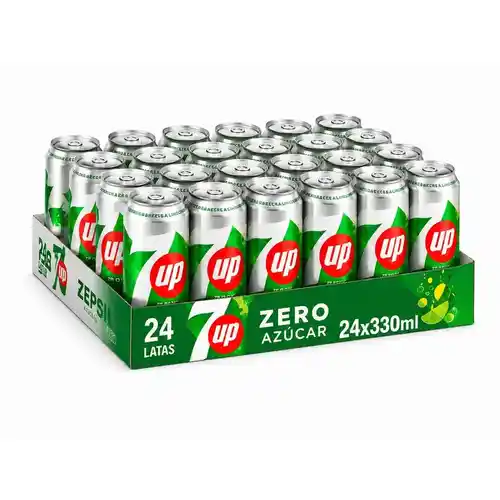 Pack 24 latas 7UP Zero Azúcar (330 ml) lima-limón
