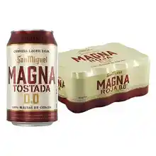 Pack 24 latas cervezas San Miguel Magna Tostada 0,0