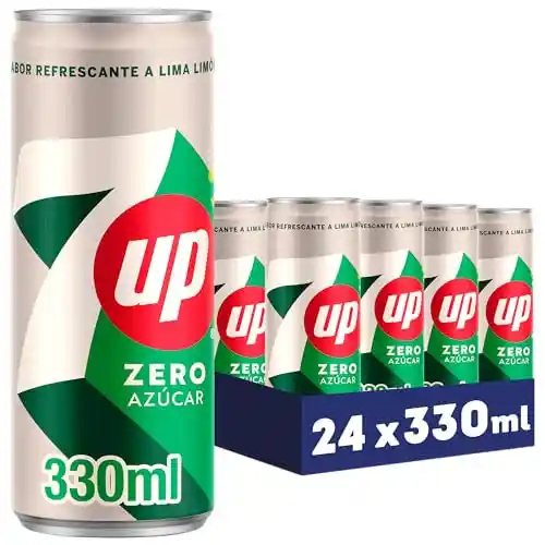 Pack 24 latas de 7 UP Zero Lima Limón sin azúcar 33cl
