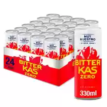 Pack 24 latas de Bitter KAS Zero 330 ml - Refresco Amargo Sin Azúcar y Sin Alcohol