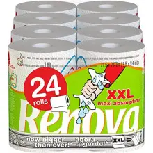 Pack 24 Rollos de Cocina Renova XXL Maxiabsorbente
