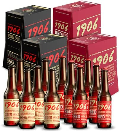 Pack 24x Cervezas 1906 Combinado - 1906 Reserva Especial 33cl + 1906 Red Vintage 33cl