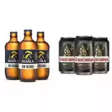 Pack 24x cervezas El Aguila Sin Filtrar 33cl + 24x Cruzcampo Gran Reserva 33cl