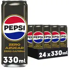 Pack 24x latas de Pepsi Zero Azúcar Zero Cafeína 330ml