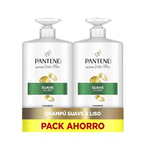 Pack 2x 1 Litro Champú Pantene Pro-V Suave y Liso