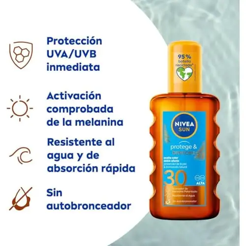 Pack 2x Aceite Solar Protege & Broncea FP30 Nivea Sun 200ml