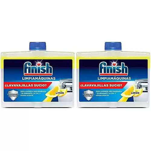 Pack 2x botes de Finish Líquido para Lavavajillas Limón - Limpia lavavajillas contra el mal olor, la cal y la grasa del lavaplatos