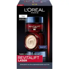Pack 2x crema facial antiedad día noche L'Oréal Paris Láser Revitalift con pro-retinol, ácido hialurónico y vitamina C