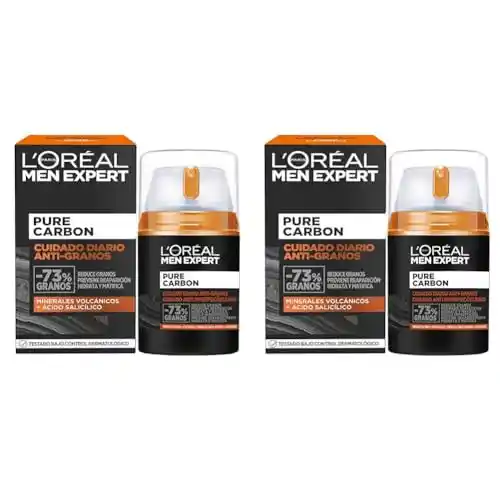 Pack 2x Cremas Cuidado Diario Anti-Granos Pure Carbon - L'Oréal Paris Men Expert