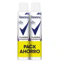 Pack 2x Desodorante Antitranspirante para mujer Rexona Invisible