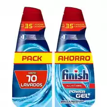 Pack 2x detergente gel lavavajillas Finish All in 1 Max Power Gel Brillo&Protección