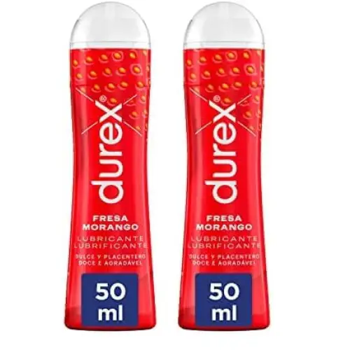 Pack 2x Durex Lubricante Sabor Fresa Base Agua 50ml
