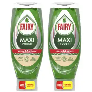 Pack 2x Fairy Maxi Poder Lavavajillas Líquido 640ml