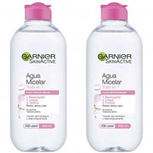 Pack 2x Garnier Skin Active - Agua Micelar Clásica para pieles normales todo en uno 400 ml